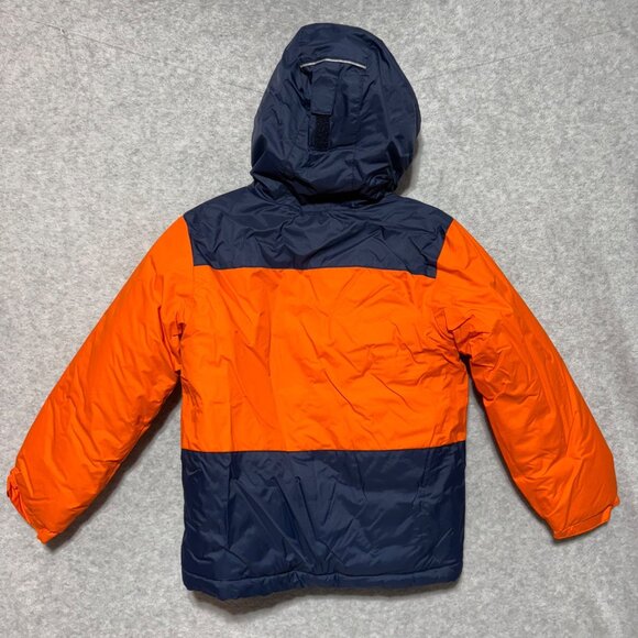 Columbia Boys Jacket Size S (8) Orange Navy Hooded Insulated Winter - Picture 2 of 8